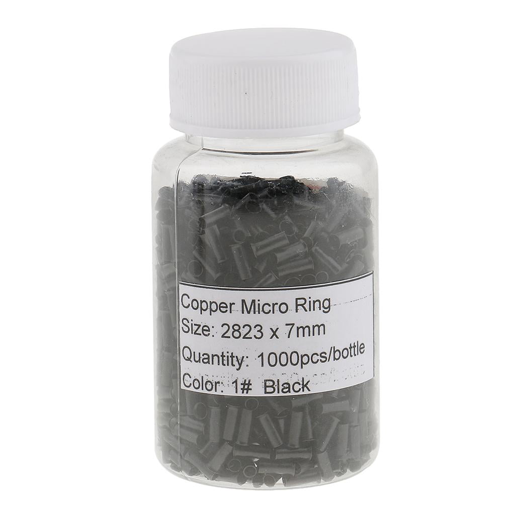 EHJRE Durable 2000pcs 5mm Medium Brown Black Copper Lined Micro Rings Links Beads Links For Tipped Hair Extensions