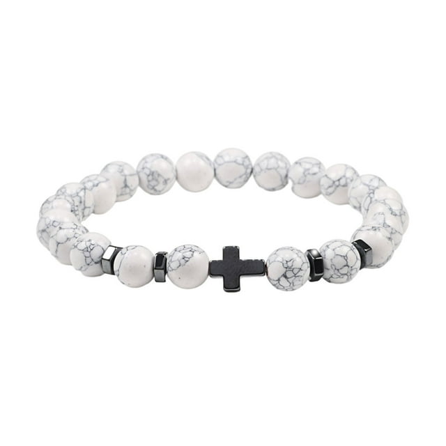 Pulseras de obsidiana Minnieouse con cuentas de piedra redonda Natural turquesa para mujer Tipo 7