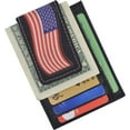 thumbnail image 2 of Genuine Leather Front Pocket Magnetic Money Clip Slim Minimalist Wallet Skull Bone USA Skull USA Flag Eagle USA Logos USA Flag, 2 of 9