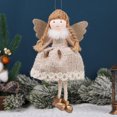 thumbnail image 4 of Xmas Tree Angel Ornaments Pink Girl with Dress Wing Standing Tree Top Angel Sparkle Plush Doll Pendant for Tree Decoration, 4 of 5