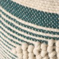 thumbnail image 5 of GDF Studio Villard Boho Handcrafted Fabric Cylinder Pouf, White and Teal, 5 of 7