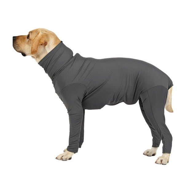 Greeniant Traje de recuperación de perro de nailon, tela transpirable, protección artesanal exquisita, costuras finas para interior Ropa para mascotas Gris profundo S