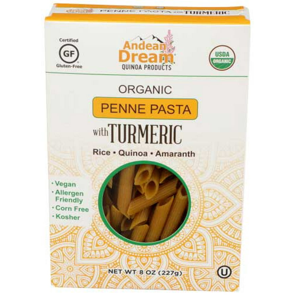 Andean Dream Organic Penne Pasta with Turmeric, 8 Ounce 8 per case