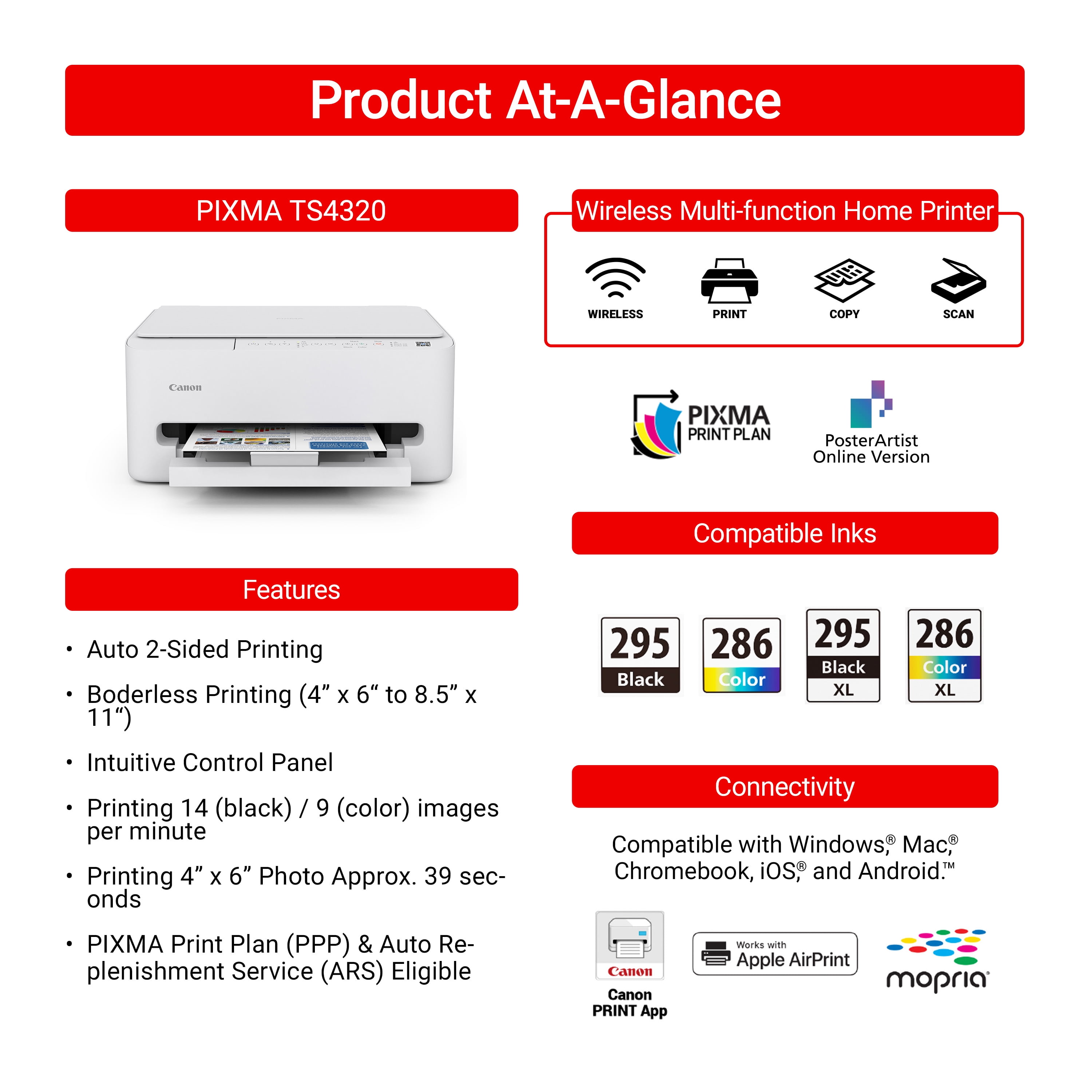 PIXMA TS4320 Wireless Multi-Function Home Printer