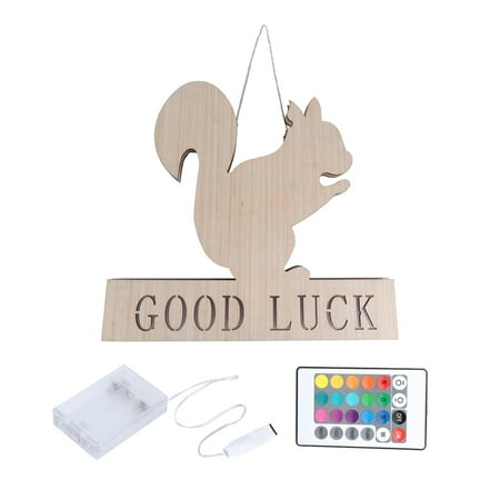 

2024 RGBW Wooden Night Light Innovative Squirrel-Shape LED Decorative Lamp with Remote Control