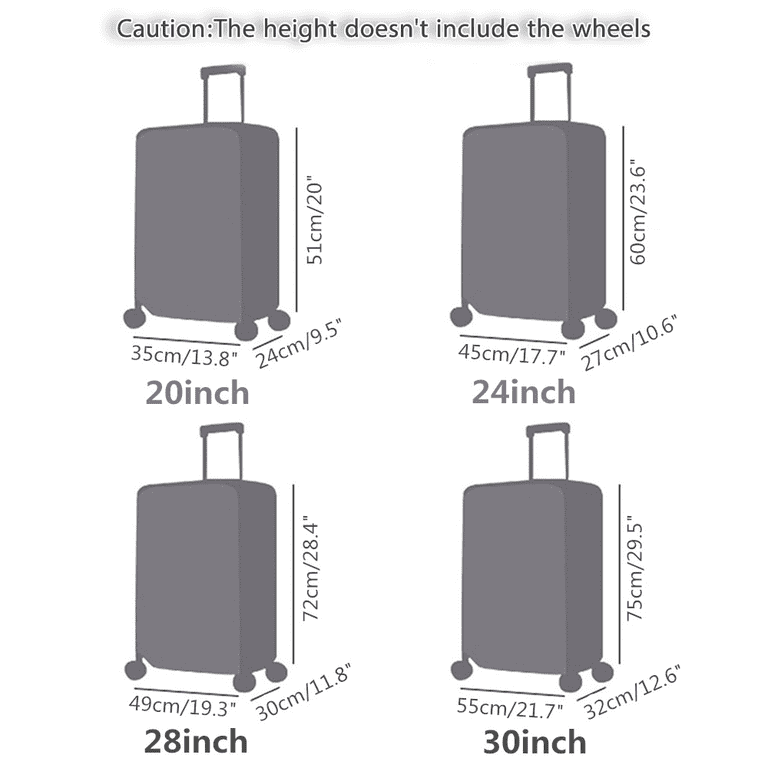 JZRTravel 24 Adult Clear Wheeled Luggage Cover Clear