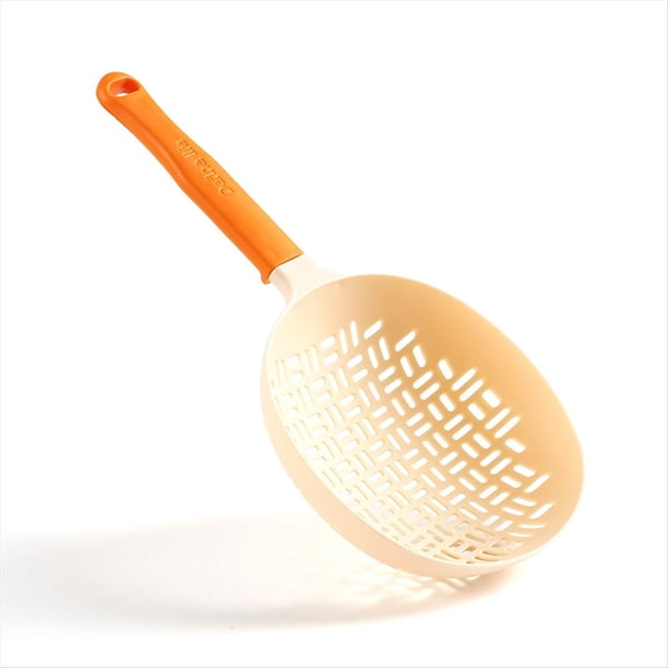 Cuchara Colador, Manejar de Silicona para Colador, Colador Colador, Cuchara de Silicona para Cocinar, Colador de Pasta, Cuchara Colador Naranja