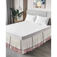 thumbnail image 4 of Pink Geometric Wrap Around Bed Skirts for California King Bed 16" Drop,Bed Skirt with Adjustable Elastic Belt Dust Ruffle Bed Valance Modern Beige Color Block Black Lines Art Bed Frame Cover, 4 of 7