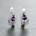 thumbnail image 1 of Water Drop Stone Hoop Earrings For Women Luxury Multicolor Zirconia Leaf Crystal Silver Color Wedding Hoop Earrings, 1 of 5