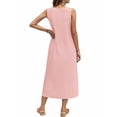 thumbnail image 3 of Fantaslook Long Tank Dresses for Women Summer Sleeveless Button Down Dress Casual Loose Beach Vacation Sundress, 3 of 8