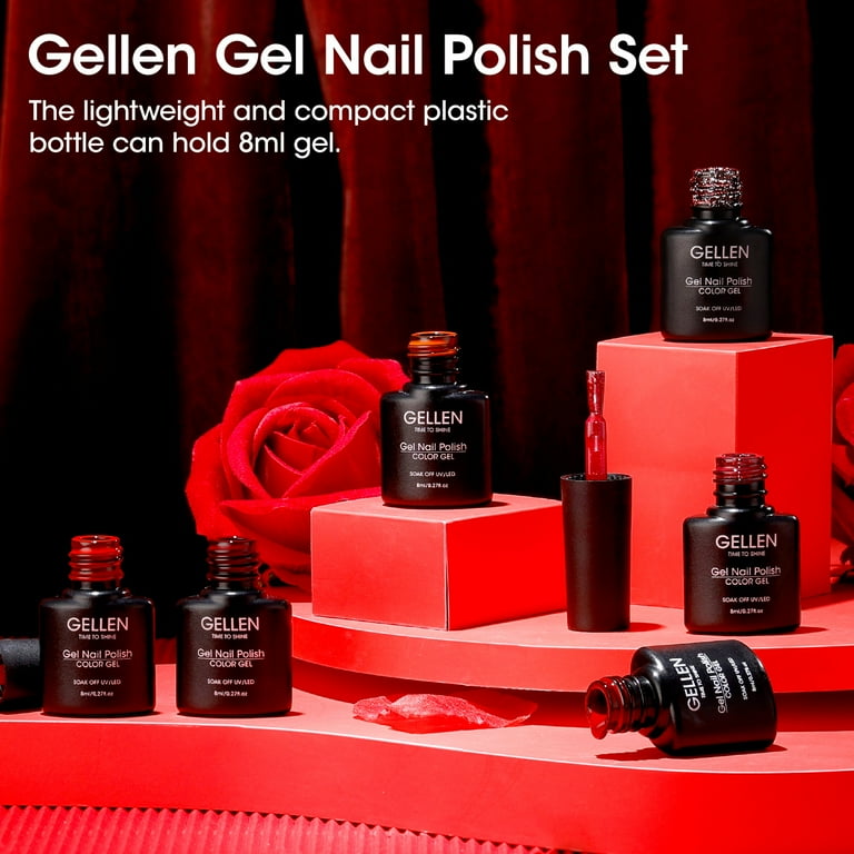Gellen Red Gel Polish Set, 6 Colors, 48 ml photo 7