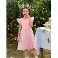 thumbnail image 2 of Oudiya Toddler Tutu Dress Little Girls Summer Tulle Backless Party Birthday Cotton Dresses 2-6Y, 2 of 6