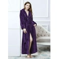 thumbnail image 4 of AMITOFO Fleece Robe for Women Soft Warm Long Plush Bathrobe Slim Elastic Waist Sleepwear Housecoats, 4 of 7
