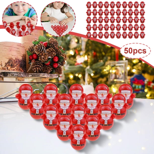 Muñeco Papá Noel Tumbler, Juguete Interactivo Navideño, Decoración Original, Construcción Segura y Duradera, Ideal Viajes, Divertido Regalo de Navidad, Juego de 50 Piezas, Tamaño 3 X 3,5 Cm