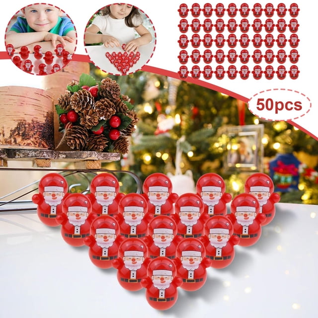 Fiudx Muñeco Papá Noel Tumbler, Juguete Interactivo Navideño, Decoración Original, Construcción Segura y Duradera, Ideal para Viajes, Divertido Regalo de Navidad, Juego de 50 Piezas, Tamaño 3 X 3,5 C