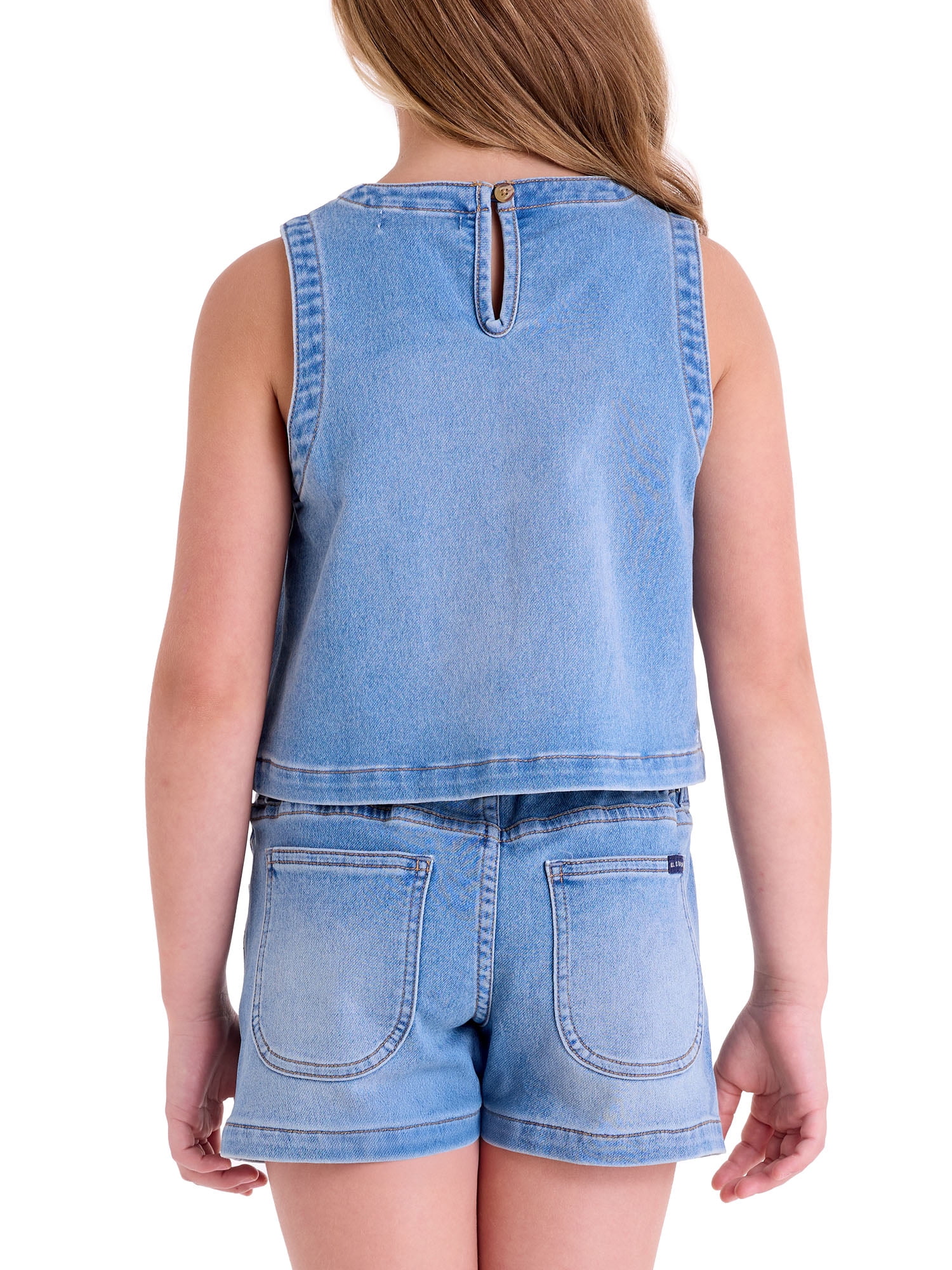 U.S. Polo Assn. Girls Knit Denim Top, Sizes 4-18