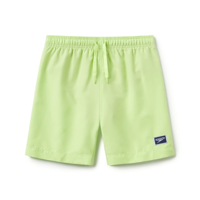 Speedo Boy's UV Protection Swim Trunk Mid Length Solid Shorts - Sharp Green, Size S