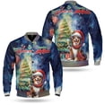 thumbnail image 3 of Merry Christmas and Happy New Year Santa Australian Shepherd Holiday Xmas Winter All Over Print 3D Baseball Jacket Aussie Dog Lover Gifts Bomber Jacket Softball - 00024, 3 of 6