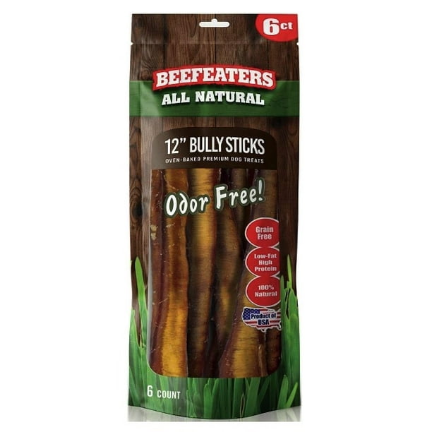 GSE Beefeaters No Odor Natural Bully Sticks, 6 ct. (2 Pack)