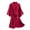 Red, variant on Pisexur Women's Lace-Trim Satin Silk Robes Kimono Satin Bathrobe Sexy V Neck Sleepwear with 3/4 Sleeve