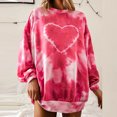 thumbnail image 2 of Sudadera de manga larga con teñido anudado de talla grande para mujer, jersey con cuello redondo, camiseta Fridja  fksj06, 2 of 9