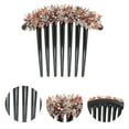 thumbnail image 3 of Unique Bargains 1 Pc Women's Crystal Bud Side Comb for Parties Red Colorful Plastic, 3 of 4