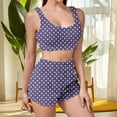 thumbnail image 6 of FRSASU Women's Winter Pajama Polka Dot Set 2 Piece Double Sided Velvet Camisole Vest and Shorts Outfit Warm Loungewear Cozy Sleepwear Purple, 6 of 6