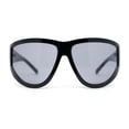 thumbnail image 2 of XXL Oversized Trendy Modified Curved Wrap Around Sport Plastic Sunglasses All Black, 2 of 4