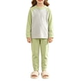 thumbnail image 2 of YunPes Unisex Kids Spring Fall Outfits Contrast Raglan Long Sleeve Pullovers & Pants Kids Soft Cozy Loungewear Set 2pcs, 2 of 6