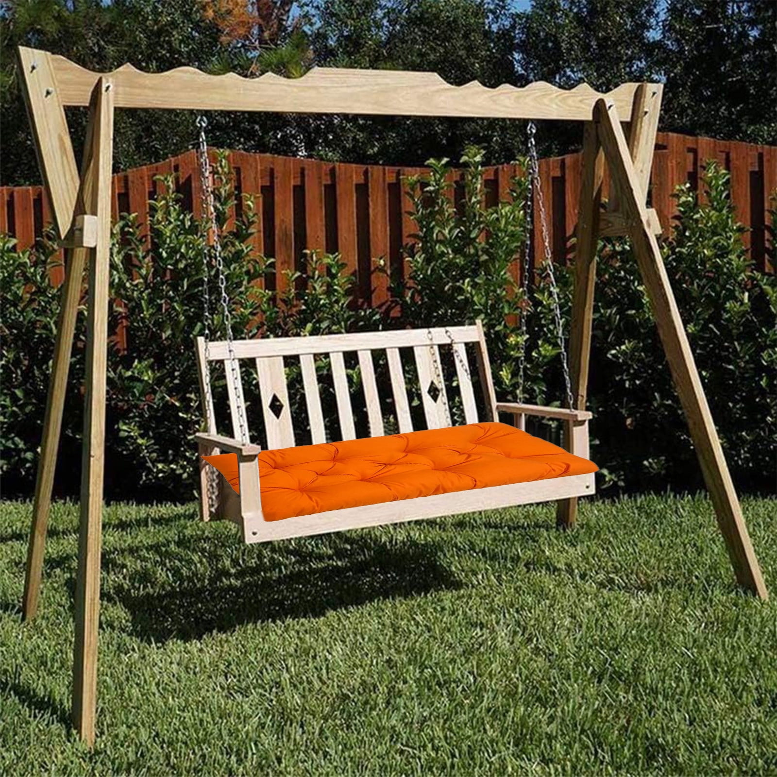Honeeladyy Outdoor Benches Cushion 40 x 20 Inch Super Soft Comfortable & Watertight Patio Furniture Cushions Tufted Garden Seat Pads for Indoor Outdoor Garden Porch Sofa Settee Couch, Orange