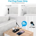 thumbnail image 5 of BOHASHIN Power Strip Extension Cord, 15 ft long Extension Cord for 6 Widely Spaced Outlets with 4 USB Fast Charge USB Charging Ports(Black), 5 of 9