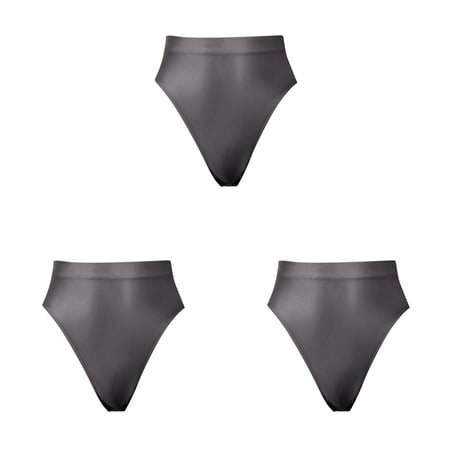 Transparent Panties Women Pack High Waisted Briefs Sexy Womens Cotton Bikini Panties and Smooth Mesh Thong Lacy Panties Set Panties Ladies Panties ceangrtro Grey (3Packs) Grey (3Packs)