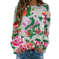 thumbnail image 1 of toraway Sweat à Capuche pour Femmes, Manches Longues, Col Rond, Imprimé Fleuri, TG, 1 of 4