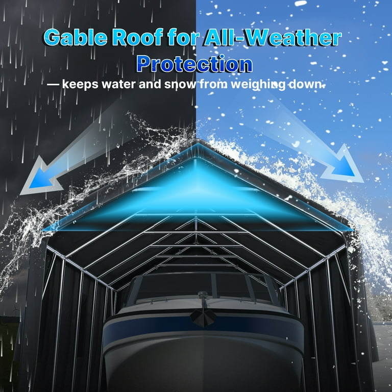 ADVANCE OUTDOOR 13x20 ft Garage Canopy, Metal Storage Shelter with