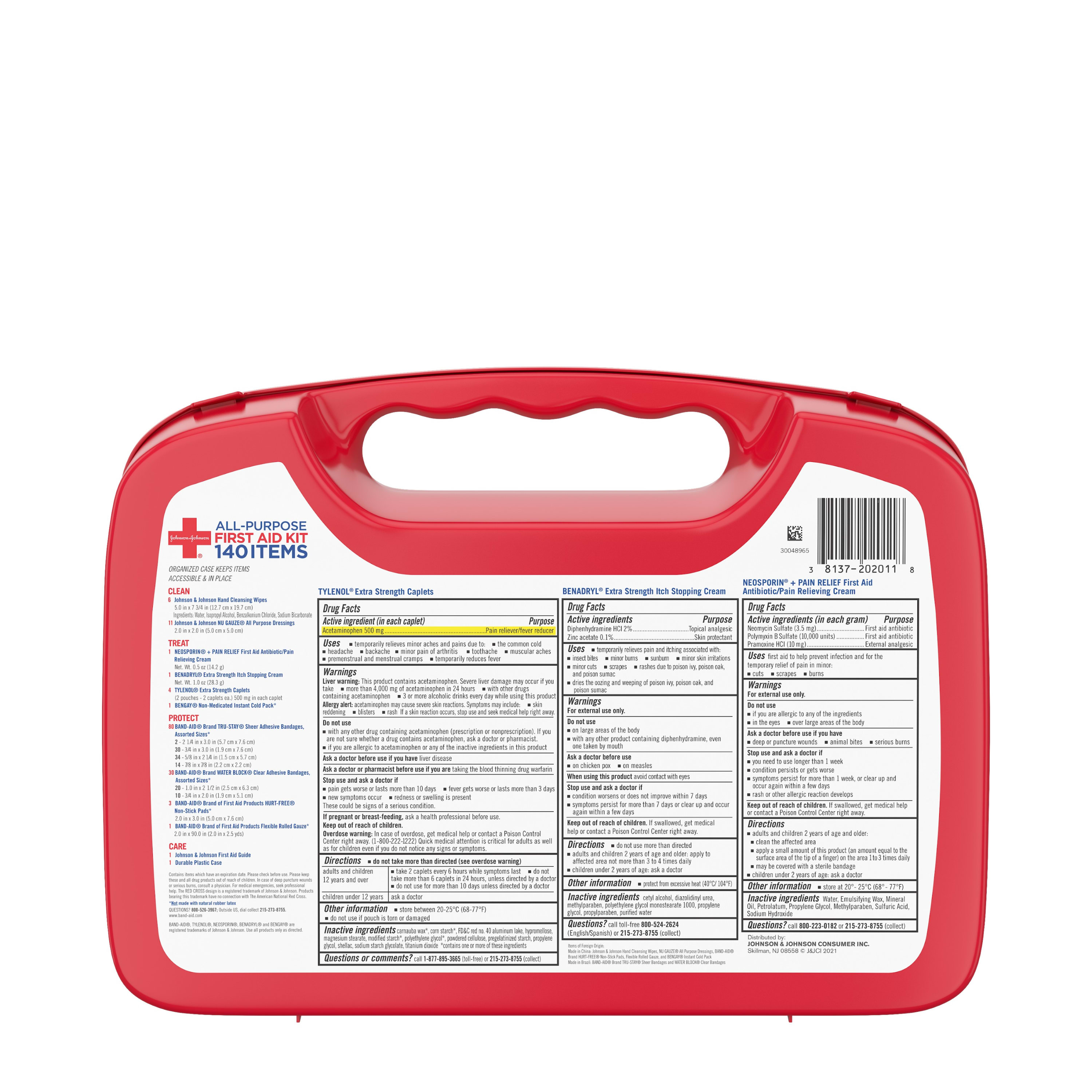 Johnson & Johnson All-Purpose Portable Compact First Aid Kit, 140 pc - image 3 of 11