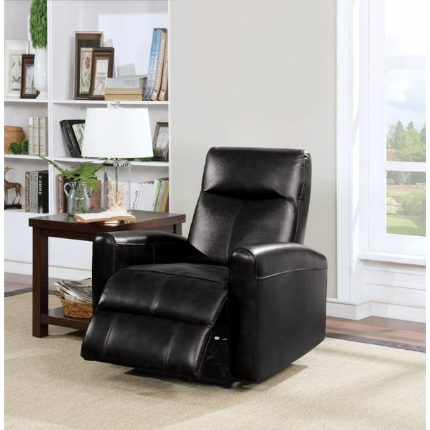 Recliner (Power Motion), Black Leather