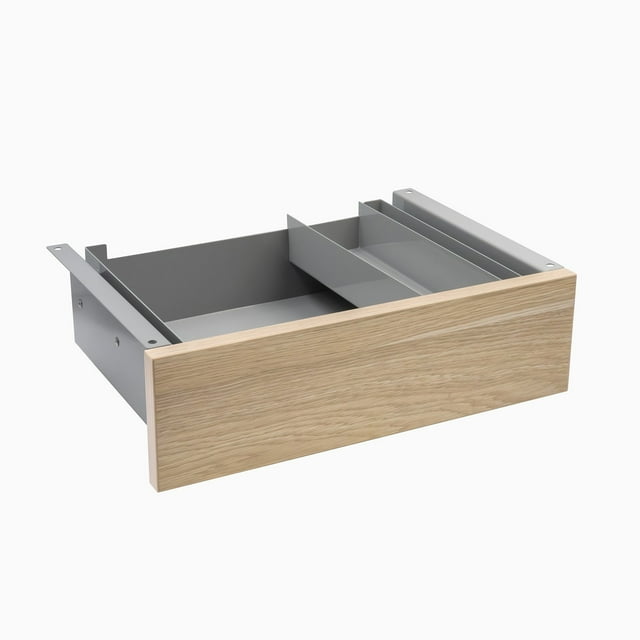 Desky Tiroir Minimal sous le Bureau - Stratifié Chêne Classique / Gris