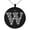 Black, variant on Stainless Steel Letter W Initial Dotted Monogram Engraved Small Medallion Circle Charm Pendant Necklace