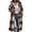 Beige, variant on SYwaren Women's Woolen Irregular Plaid Jacket Lapel Zip-Up Long Sleeve Tweed Cardigan with Chest Pocket Outerwear Top