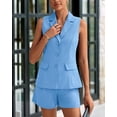 thumbnail image 4 of Trajes de 2 piezas PRETTYGARDEN para mujer, verano 2025, azul claro, 4 of 9