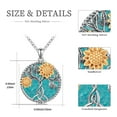 thumbnail image 2 of Midir&Etain Sunflower Necklace 925 Sterling Silver Tree of Life Pendant Necklace Turquoise Sunflower Jewelry Gifts for Women Mom, 2 of 7