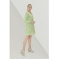 thumbnail image 4 of Miss Lavish London V Neck Dress With Long Sleeves Casual Long Sleeve Dress for Women Tea Green-XL, 4 of 5