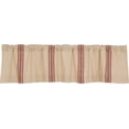 thumbnail image 3 of Piper Classics Market Place Red Grain Sack Stripe Valance Curtain, Cotton, 3 of 5