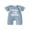 Blue, variant on BemeyourBBs Hello I'm Here Baby Boy Summer Clothes Newborn Baby Boy Hospital Going Home Outfit Waffled Romper Letter Embroidered Short Sleeve One Piece Jumpsuit