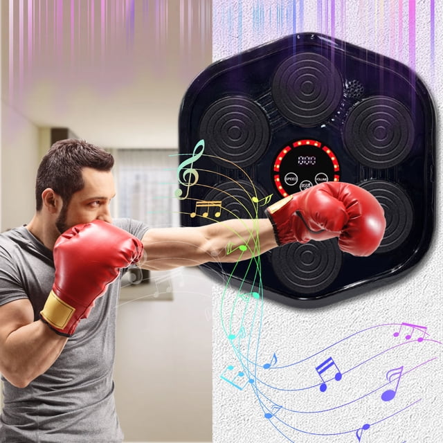Boxeo musical: entrenador de boxeo electrónico inteligente con Bluetooth para montar en la pared. Mejora la coordinación ojo-mano y alivia el estrés con este entrenador de boxeo con Bluetooth.