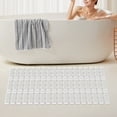 thumbnail image 1 of PVC Bathtub Mat Non Slip Shower Mat Bath Rug  Light Gray  16” x 35”, 1 of 8