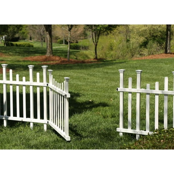 30in H x 62in W (1 Gate) No Dig Zippity Madison Gate Kit, White Vinyl Picket Fence Gate Kit for Madison Fence Panels, Child or Dog Gate for Backyard, Patio, Outdoor, or Garden Fence, ZP19028