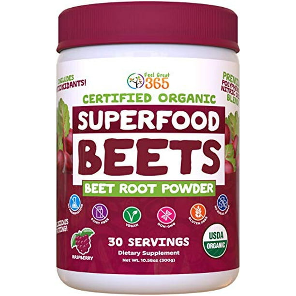 USDA Organic Superfood Beet Root Powder by Feel Great 365 Beetroot