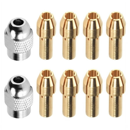 10Pcs Brass Collet for Dremel,Replacement 4485 Quick Change Rotary Drill Nut Tool Set 0.8/1.2/1.5/1.8/ 2.0/2.4/3.0/3.2mm