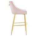thumbnail image 3 of Modway Discern 29.5" Modern Performance Velvet Bar Stool in Pink/Gold, 3 of 7